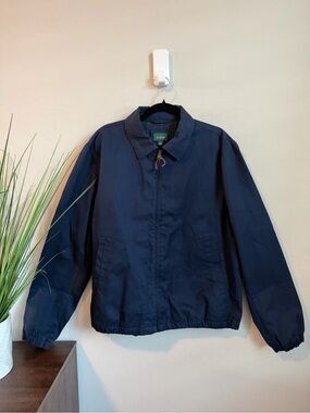 J.Crew Harrington Jacket Navy Plaid Lined Cotton Men’s Large NWT